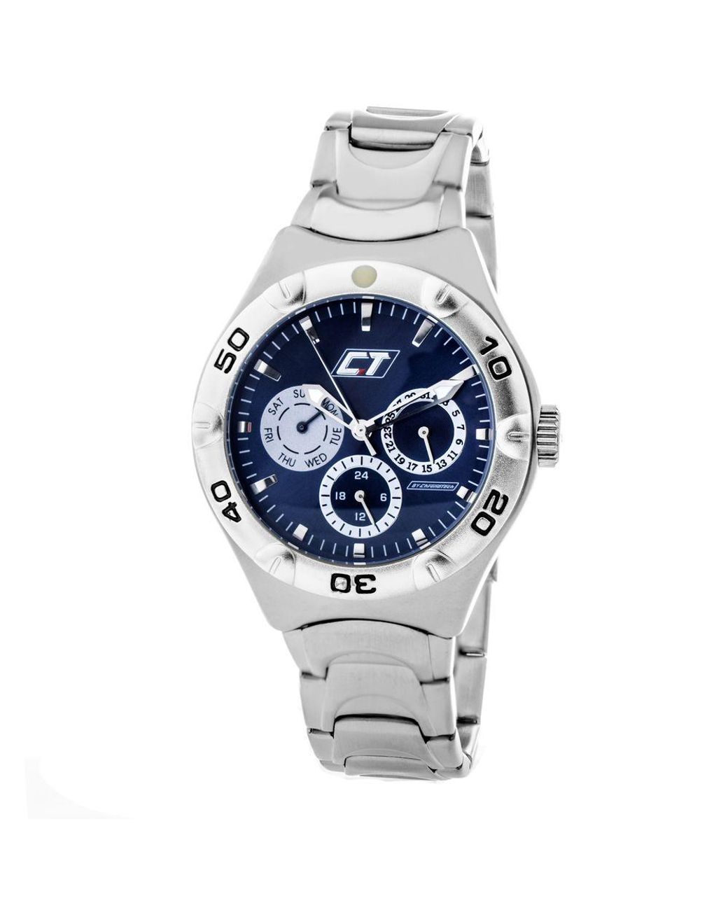 Chronotech Metallic Silver Steel Watch