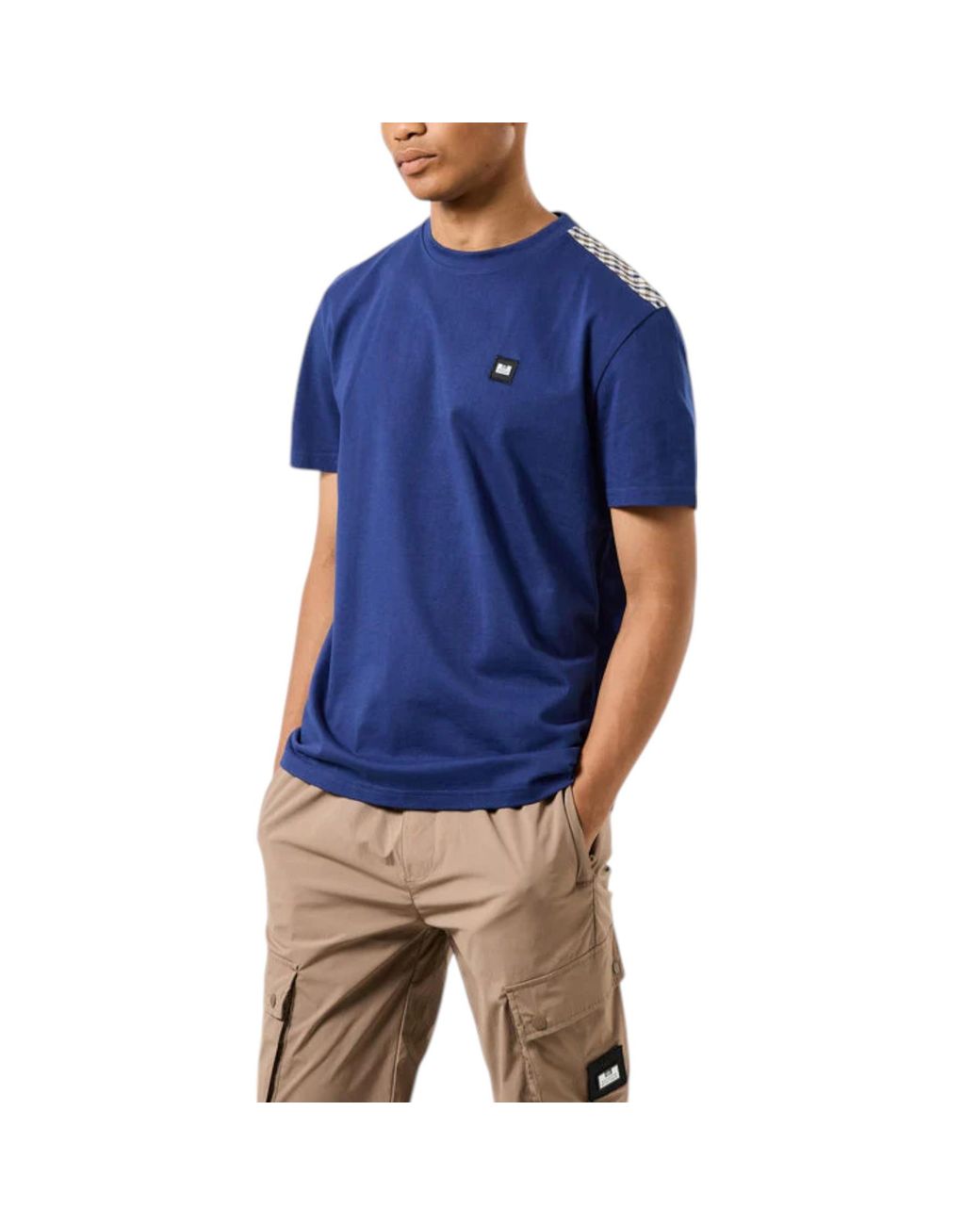 Weekend Offender Blue T Shirts Diaz Crew Neck Short Sleeve Cotton Summer Tee for men