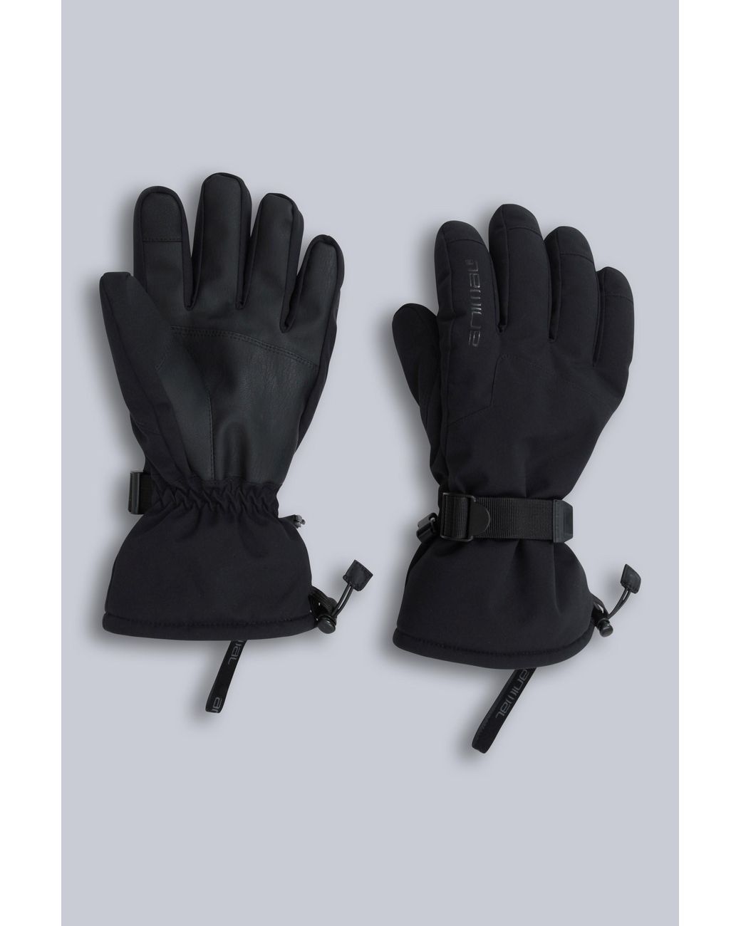 Mountain Warehouse Black 'Edge' Ski Gloves Waterproof Warm Cosy Padded Fleece Lined Winter Mittens for men