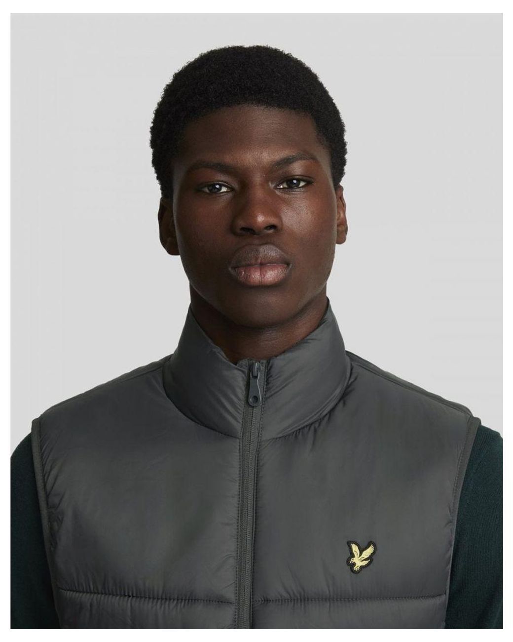 Lyle & Scott Gray Lyle & Scott Wadded Gilet for men