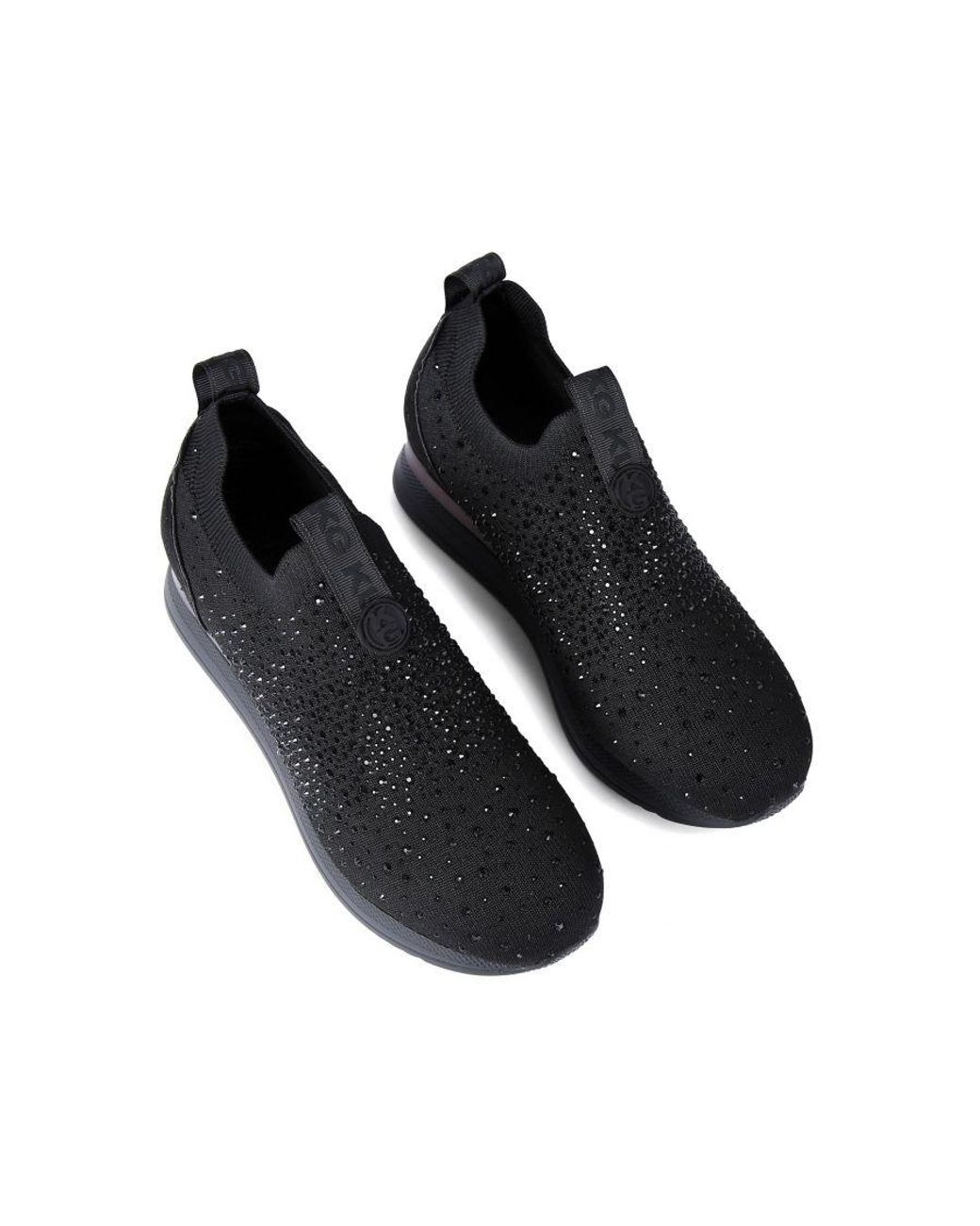 KG by Kurt Geiger Black Crystal-Embellished Sock Sneakers
