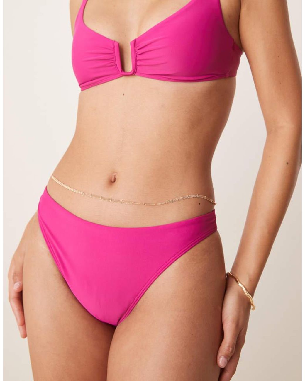 Abercrombie & Fitch Pink Cheeky Tie Side Bikini Bottom Co-Ord