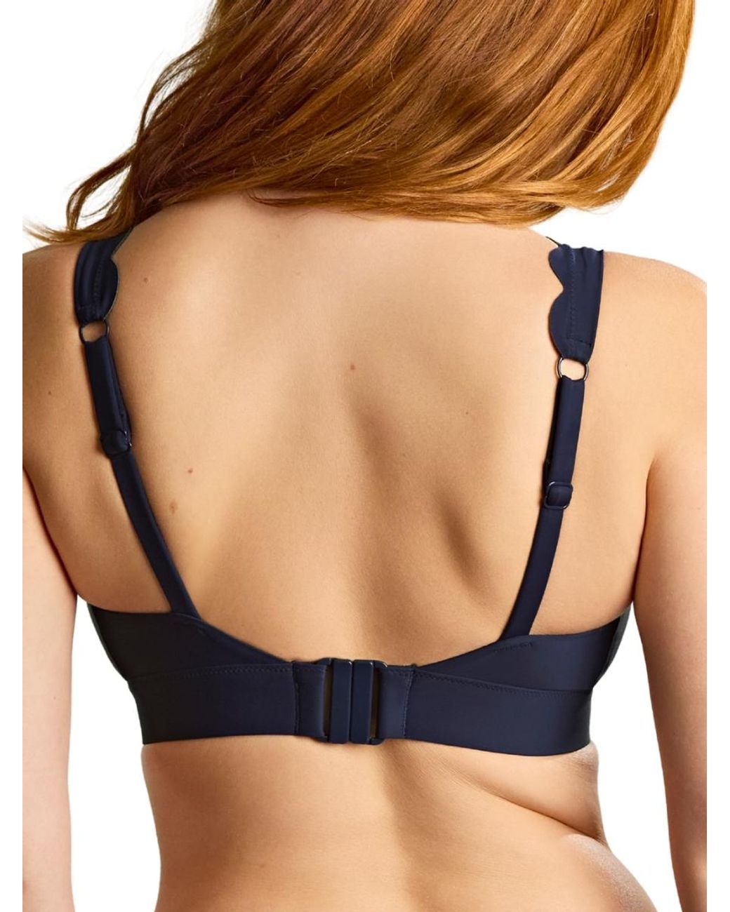 Panache Blue Signature Scallop Kara Plunge Bikini Top