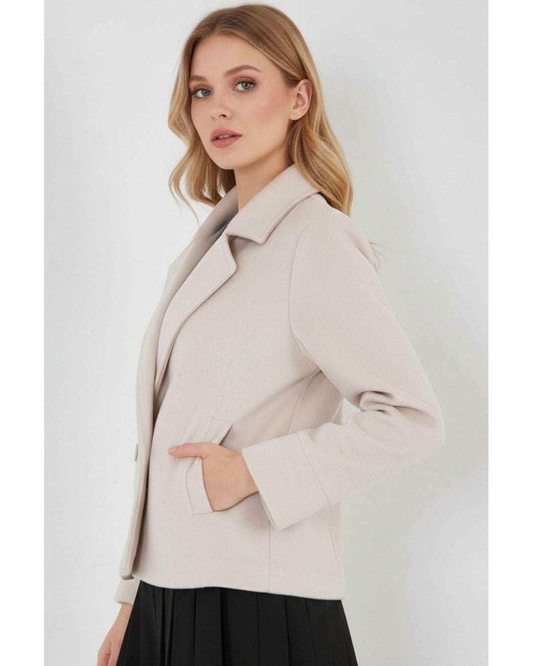 Bigdart Natural Textured Double Breasted Jacket