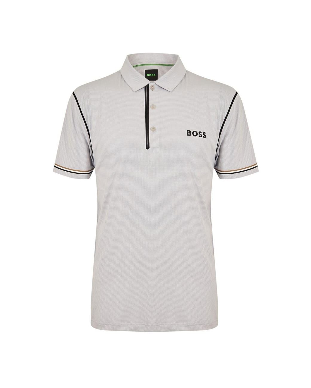 Boss Gray Collared Neck Short Sleeve Polo Shirt for men