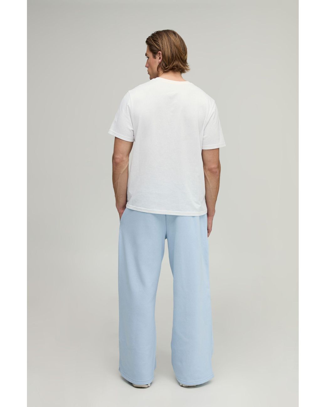 BoohooMAN Blue Essential Wide Leg Jogger for men