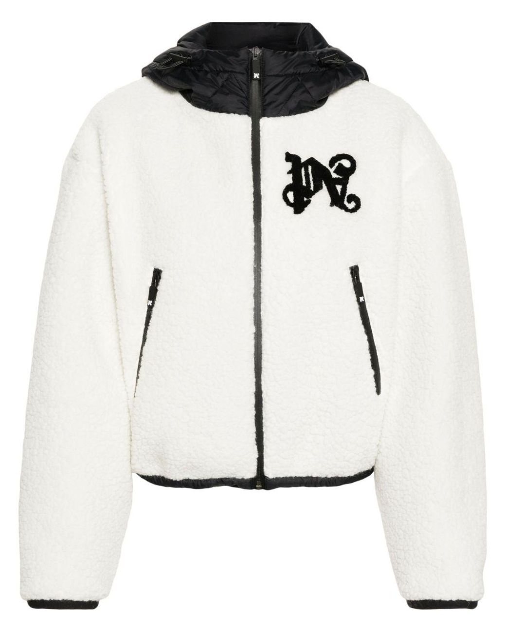 Palm Angels White Monogram Cozy Ski Jacket