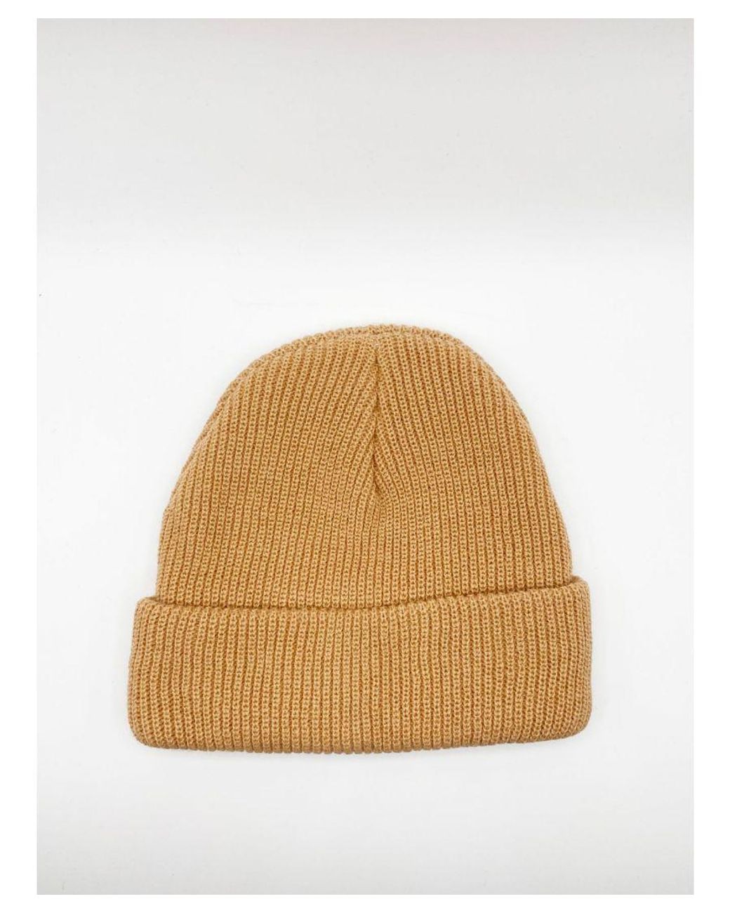 SVNX White Knitted Ribbed Beanie for men