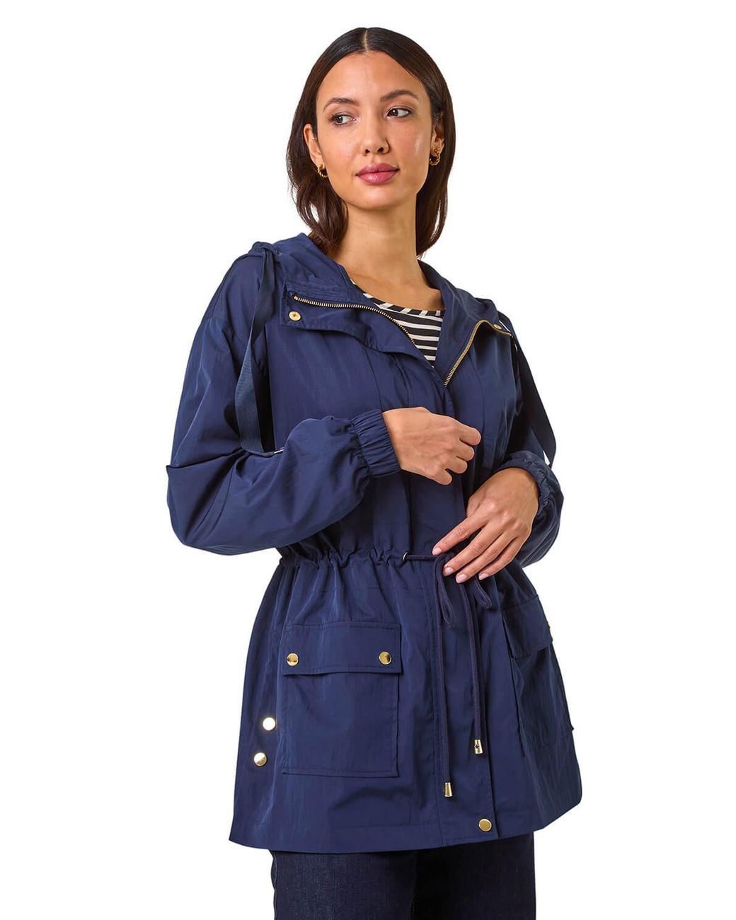 Roman Blue Shower Resistant Rain Jacket