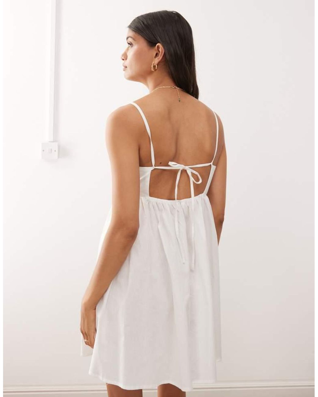Miss Selfridge Natural Button Through Sun Dress