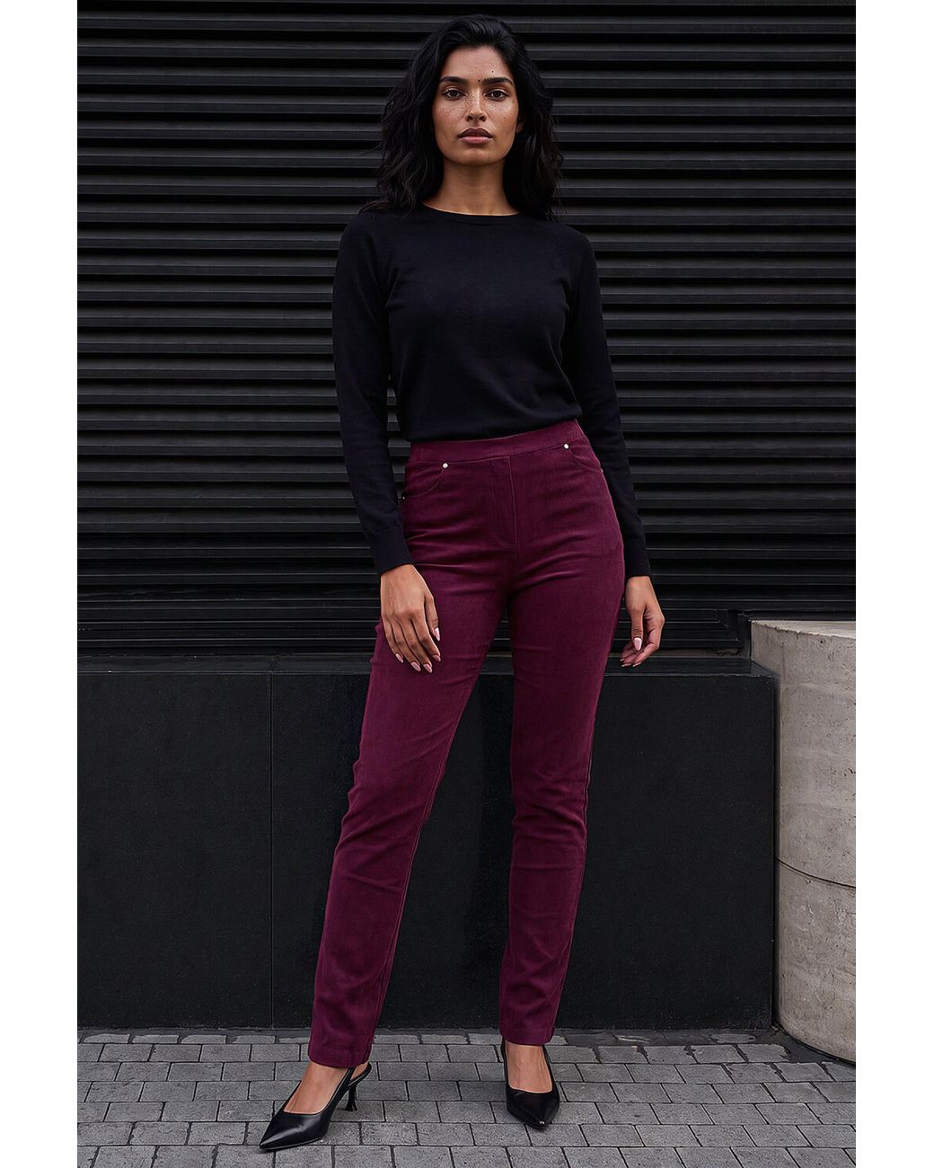 Roman Red Corduroy Straight Leg Trouser