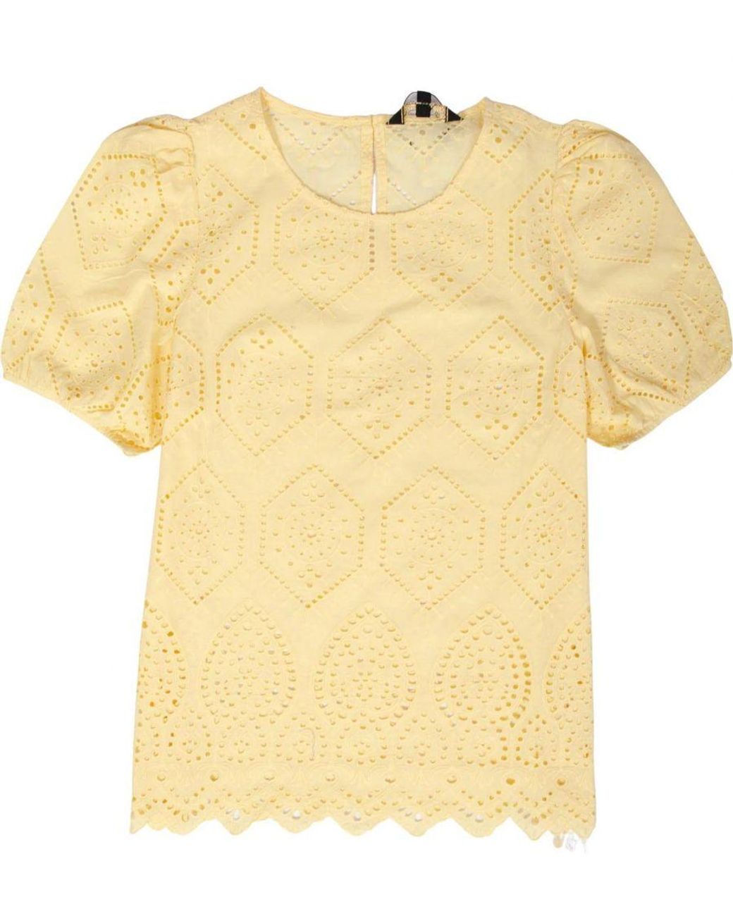 Lipsy White Broderie Puff Sleeve Blouse Cotton