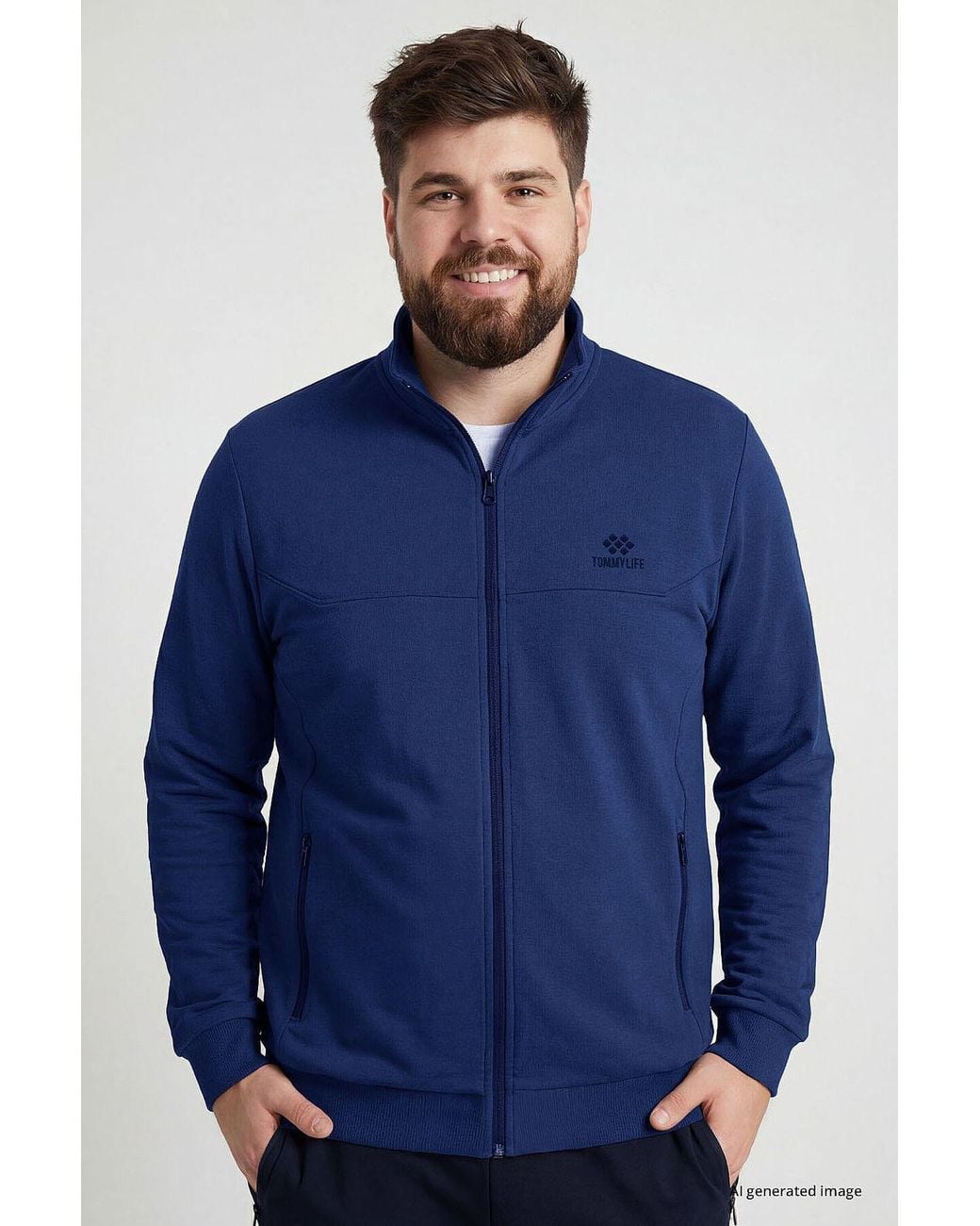 TOMMY LIFE Blue Cotton-Blend Active Set for men