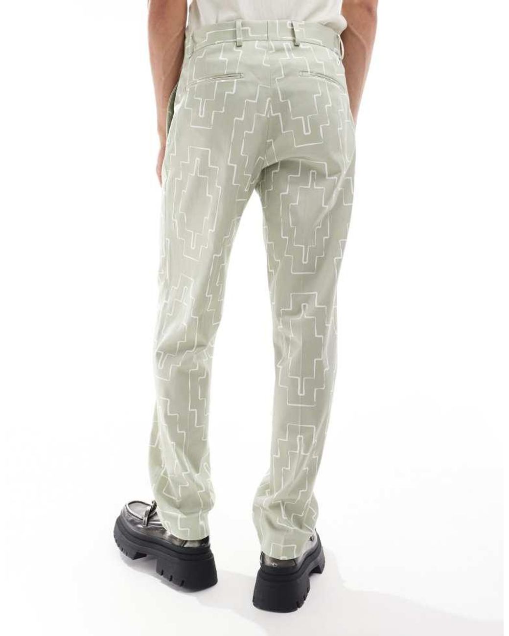 Viggo Tailoring Green Oversized Suit Trousers With Print for men