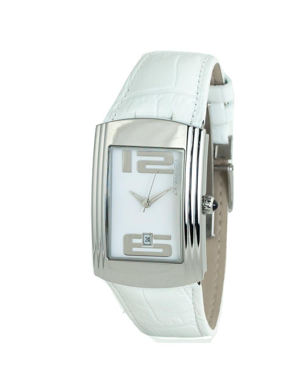 Chronotech Blue White Leather Watch