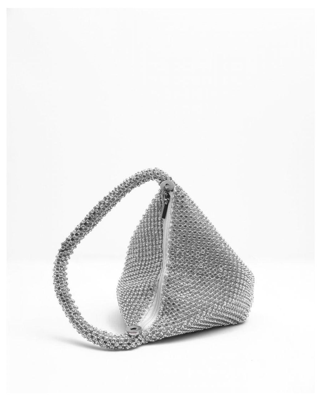 Where's That From Black Ladies Diamante Detail Mini Chainmail Pouch Bag