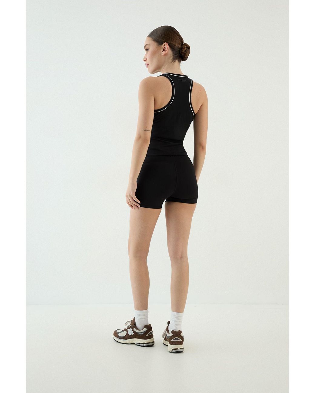 DSGN Studio Black Piping Detail Racer Neck Internal Padding Vest Top