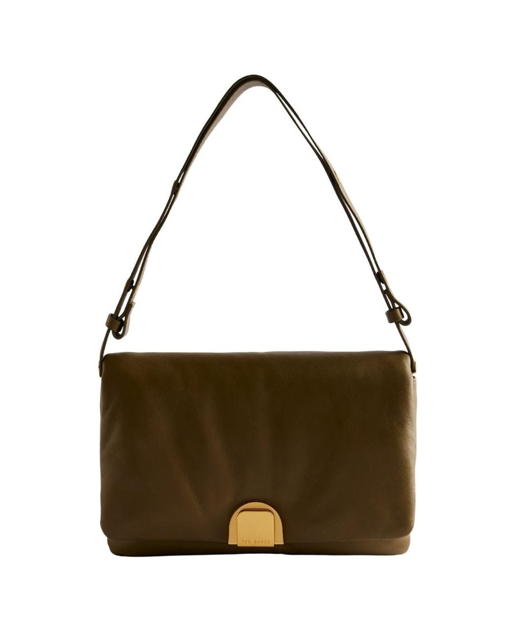 Ted Baker Brown Samilli Lock Detail Soft Quilted Khaki Bag