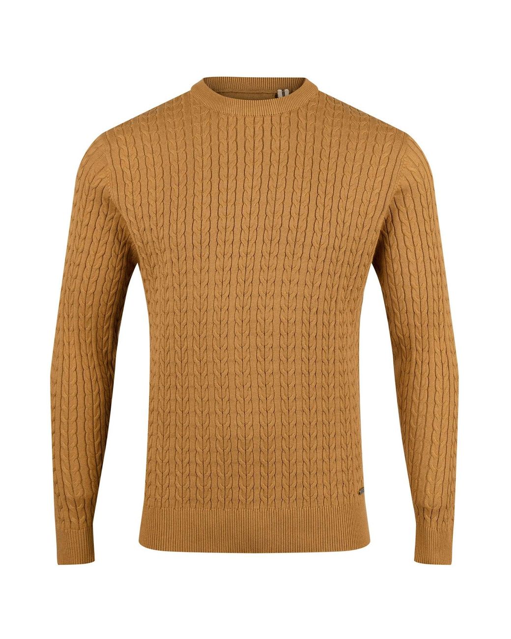 Luke 1977 Brown The Hamptons Textured Knitted Jumper for men