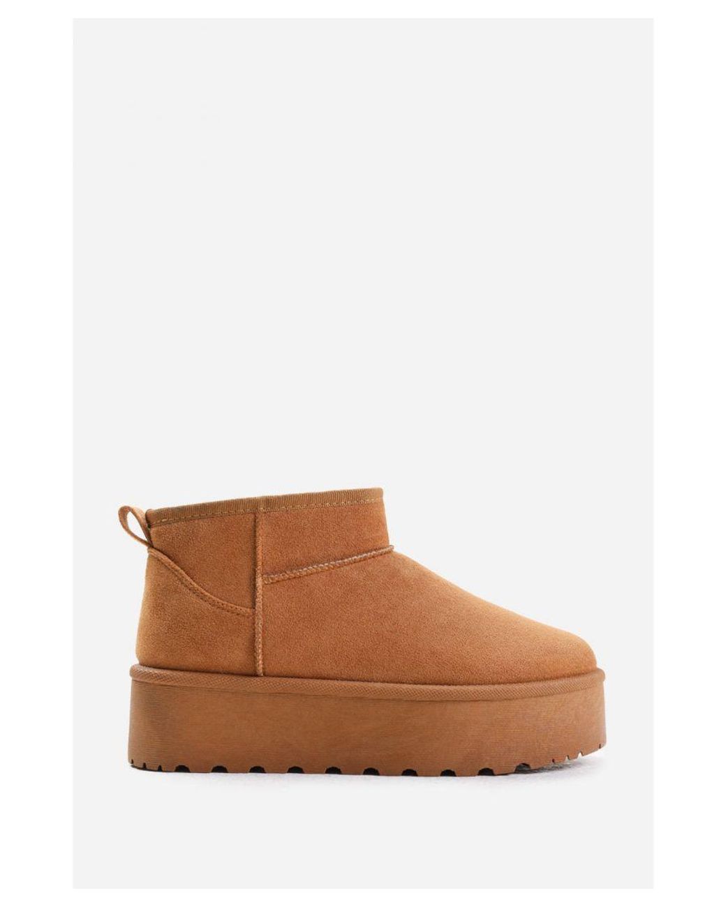 Where's That From Gray Wheres 'Calla' Flatform Fur Lining Ankle Boot