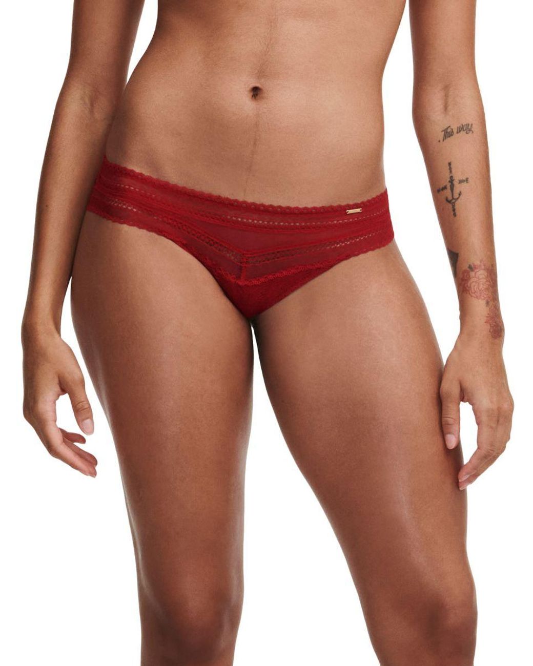 Chantelle Red Festivité Tanga Brief