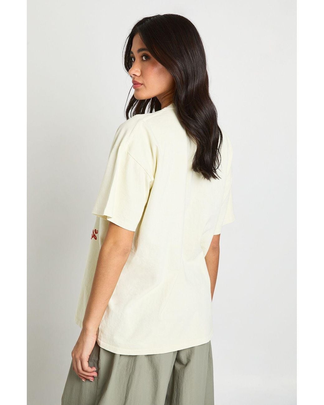 Boohoo Yellow Papaya Sweet Life Printed Overdye T-Shirt