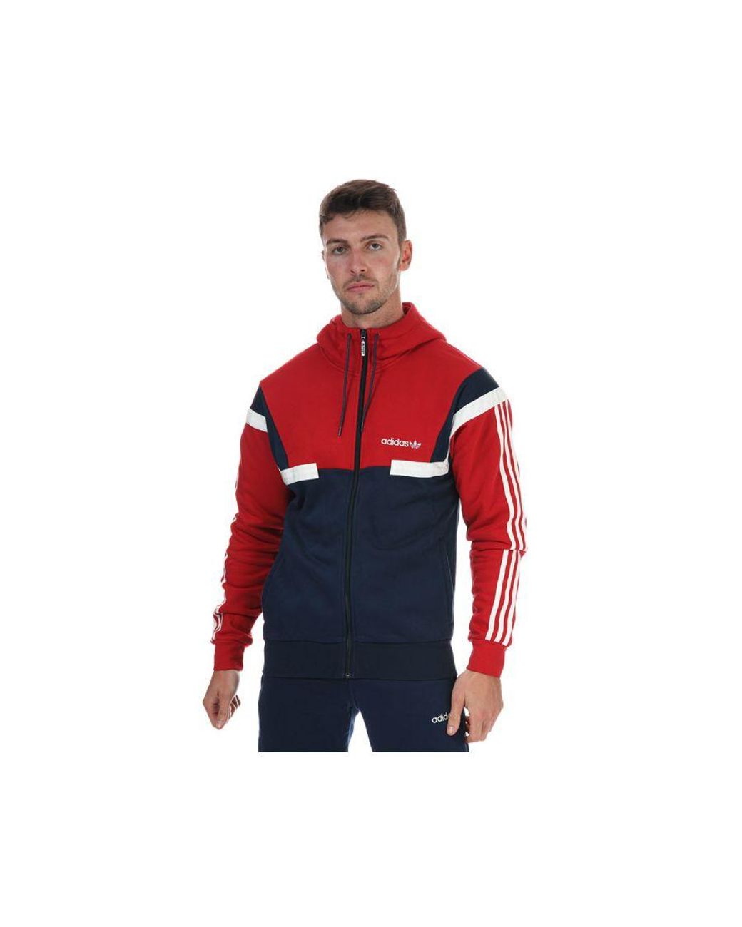 adidas Originals Br8 Full Zip Hoody in Red for Men | Lyst UK