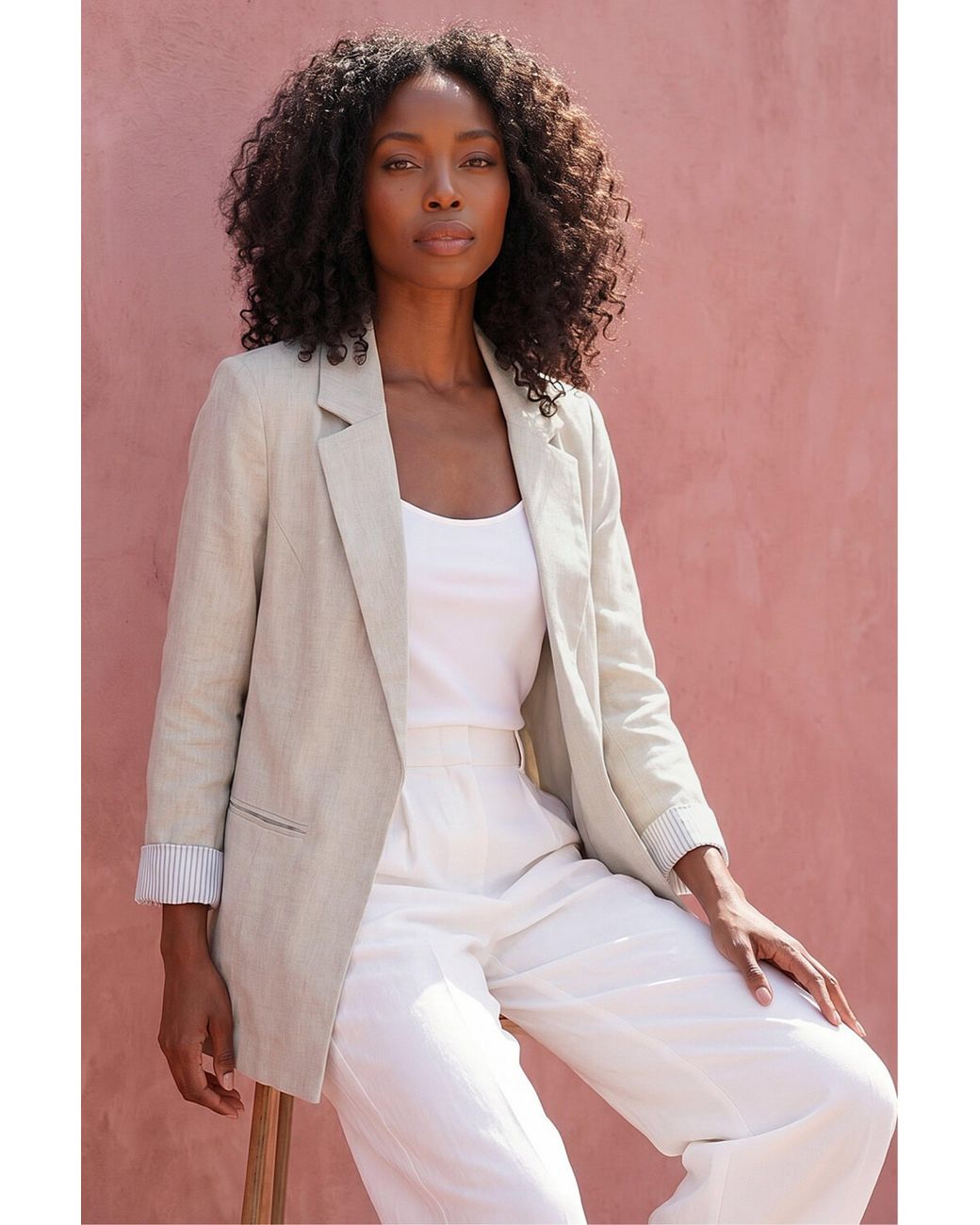 Roman Natural Textured Light Weight Blazer