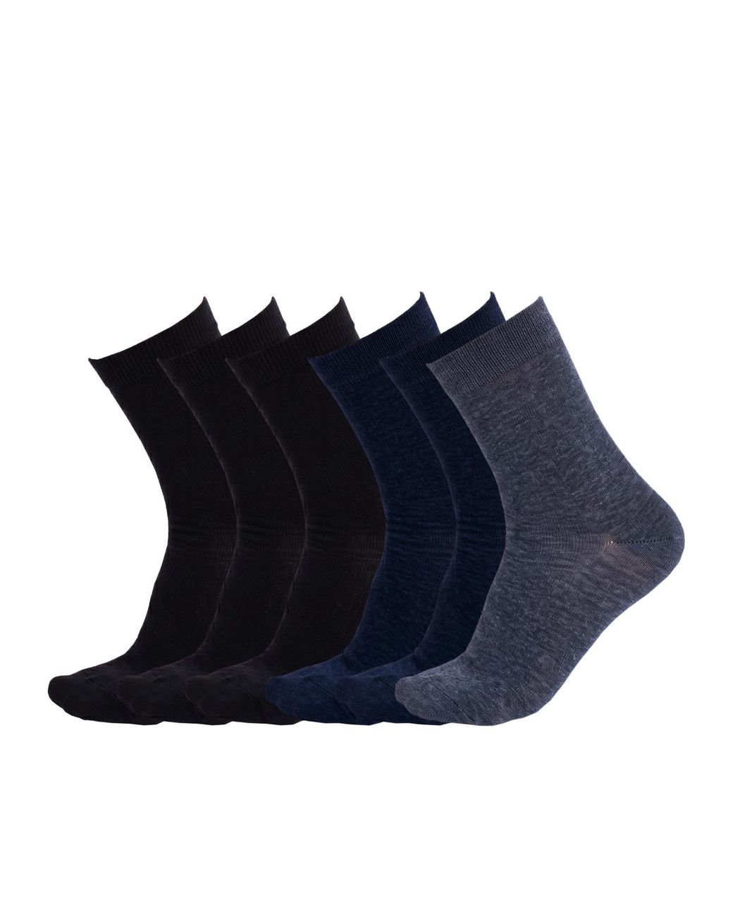 Pro Socks Blue 6 Pairs Executive Cotton Mid-Calf S15351 for men