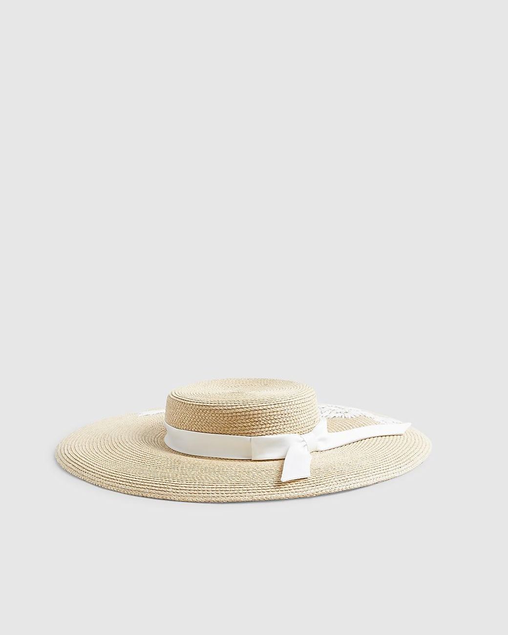River Island Green Boater Hat Premium Amayah Edwina Ibbotson