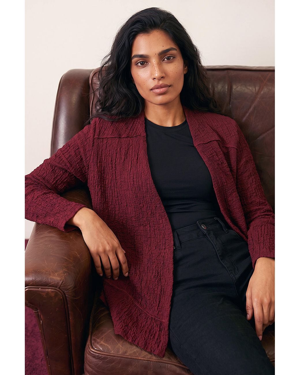Roman Textured Seam Detail Cardigan