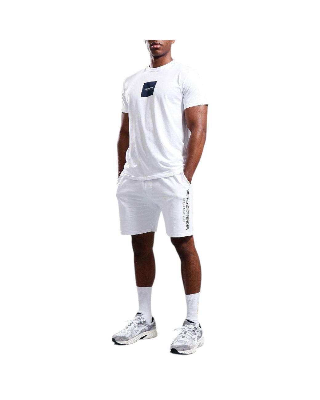 Weekend Offender White T Shirts Admit 2 Crew Neck Short Sleeve Cotton Summer Tee for men
