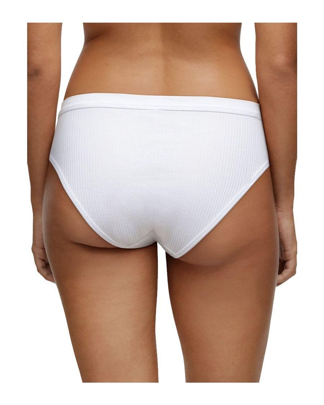 Chantelle White Cotton Comfort Hi Cut Brief