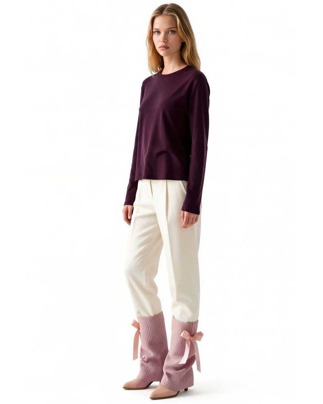 Busem Purple Cotton Stretch Blouse