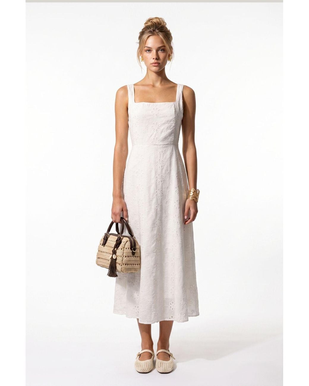 Happiness İstanbul Natural Cotton-Blend Maxi Dress