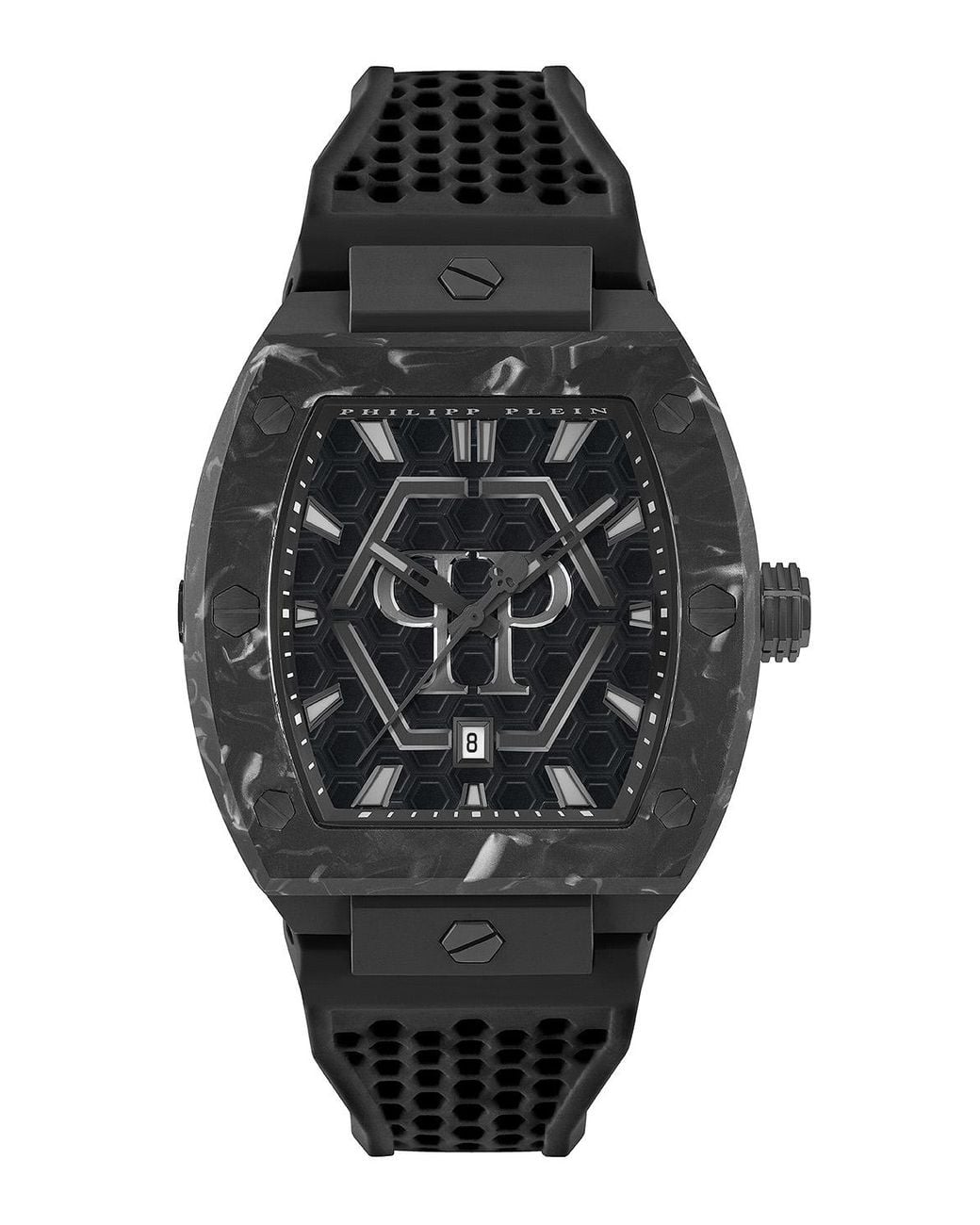 Philipp Plein Black The Hexagon Phantom Watch Pwpua0624 Material_Silicone for men