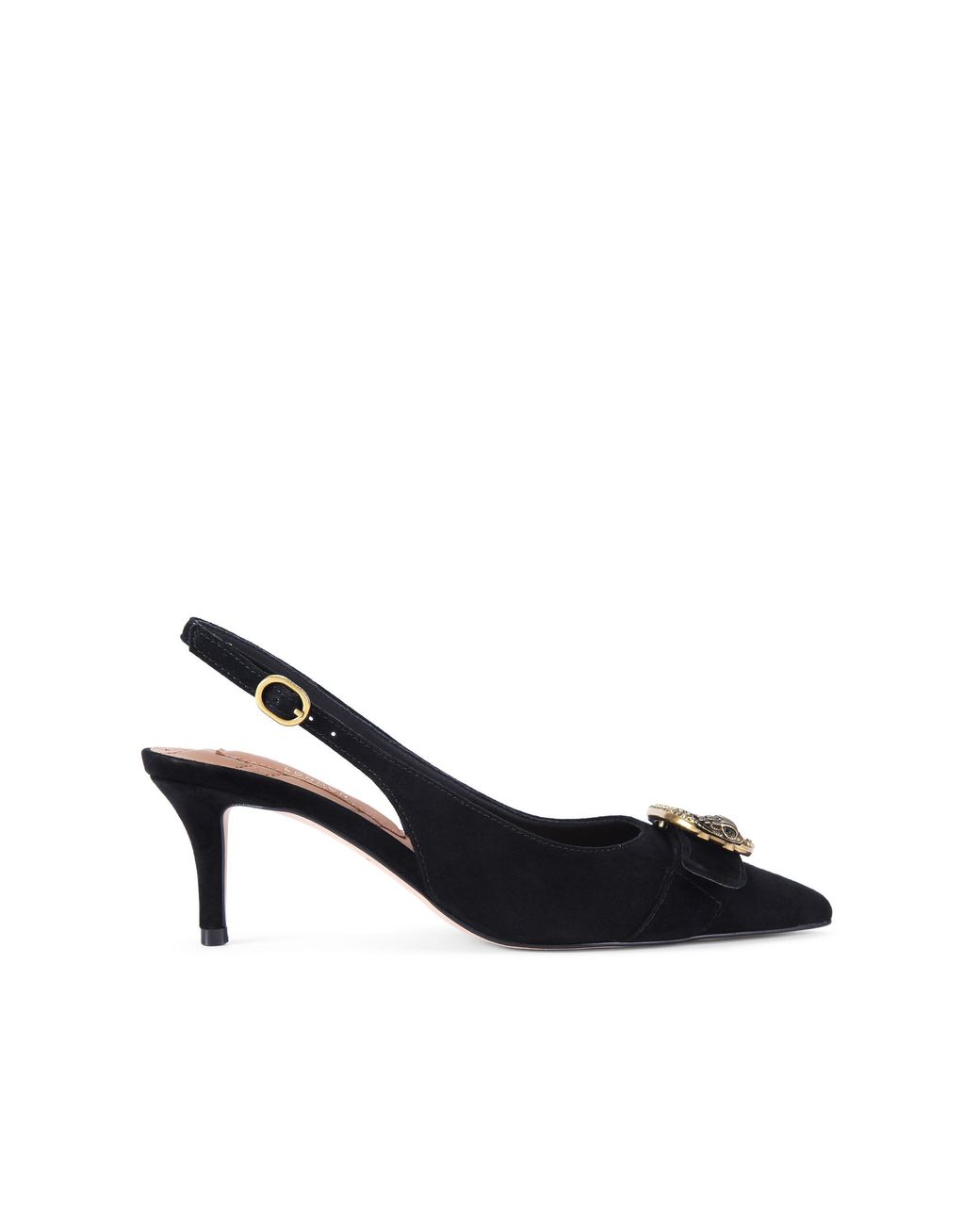 Kurt Geiger Black Suede Kgl Mayfair Sling Sm Egl Heels