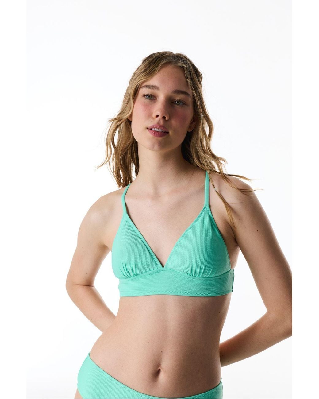 Penti Green Meli Textured Bralette Bikini Top