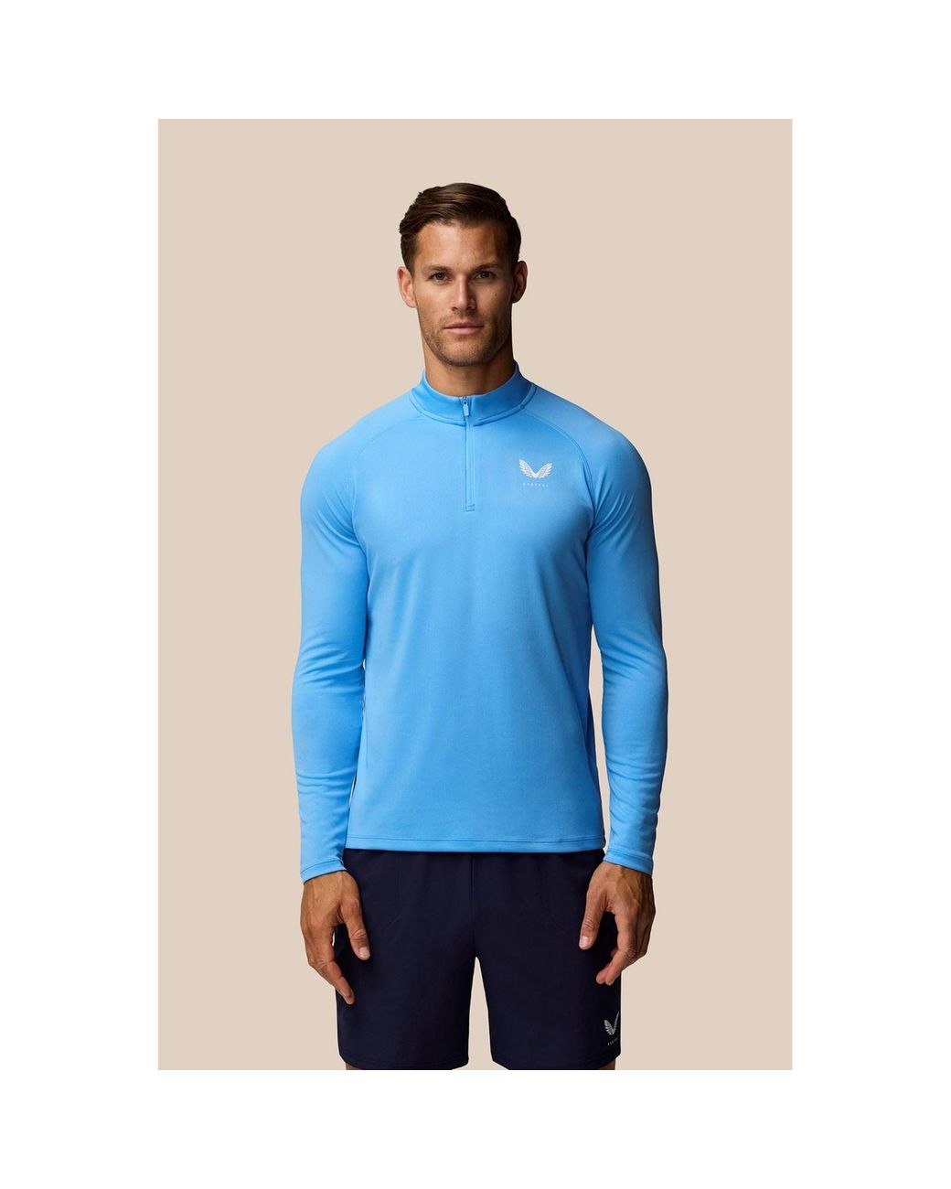 Castore Blue Adapt Training 1/4 Zip Top Activewear T-Shirts for men