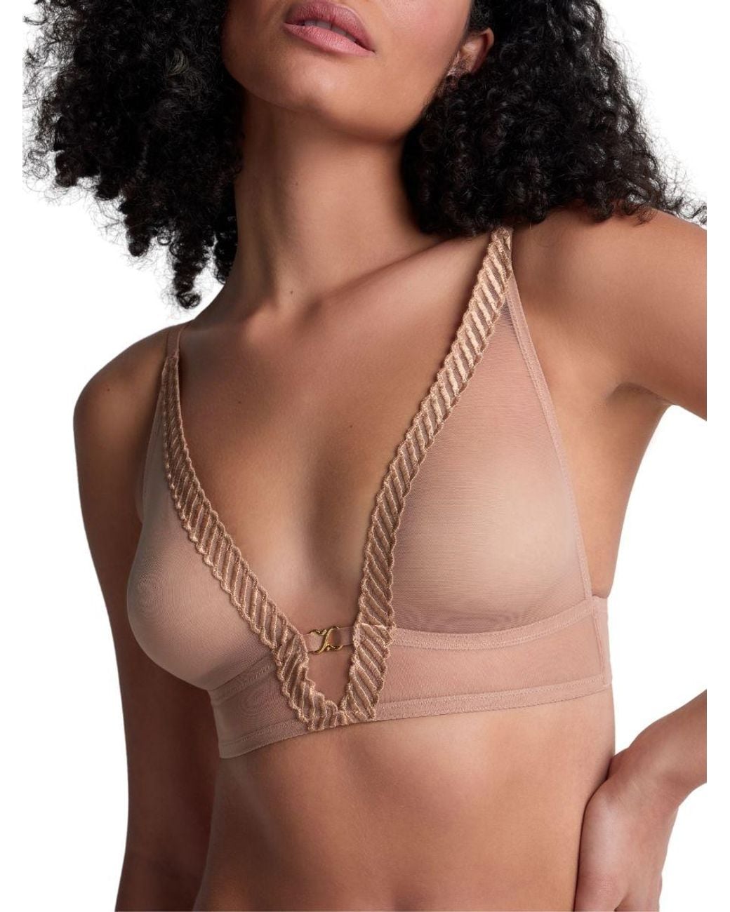 Aubade Brown Sheer Emotion Triangle Bralette