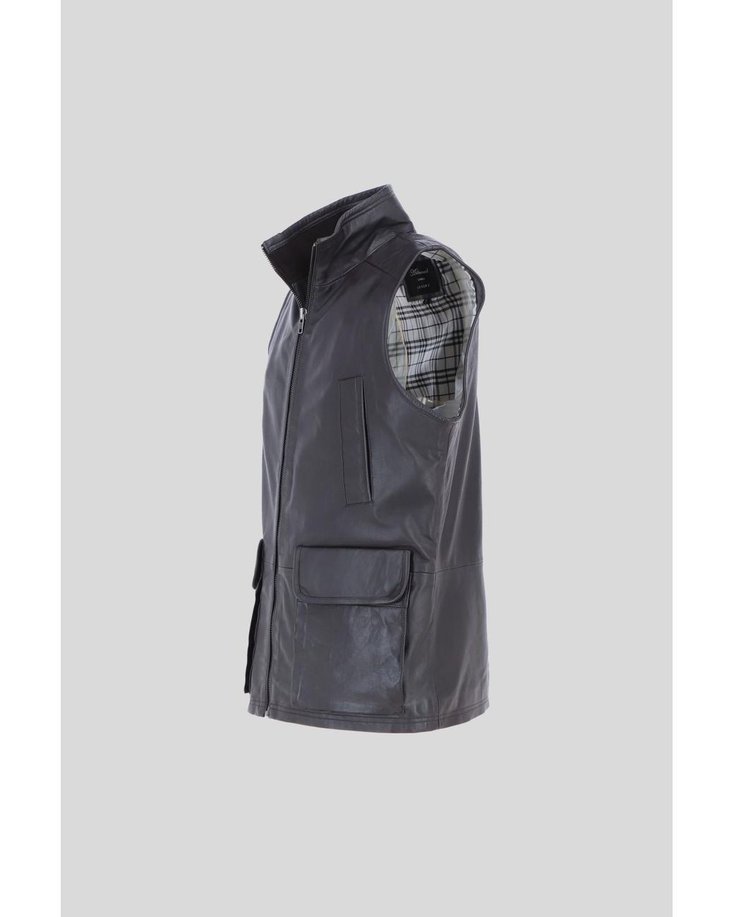 Ashwood Leather Gray 'Lums' Genuine Classic Zip-Up Waistcoat for men