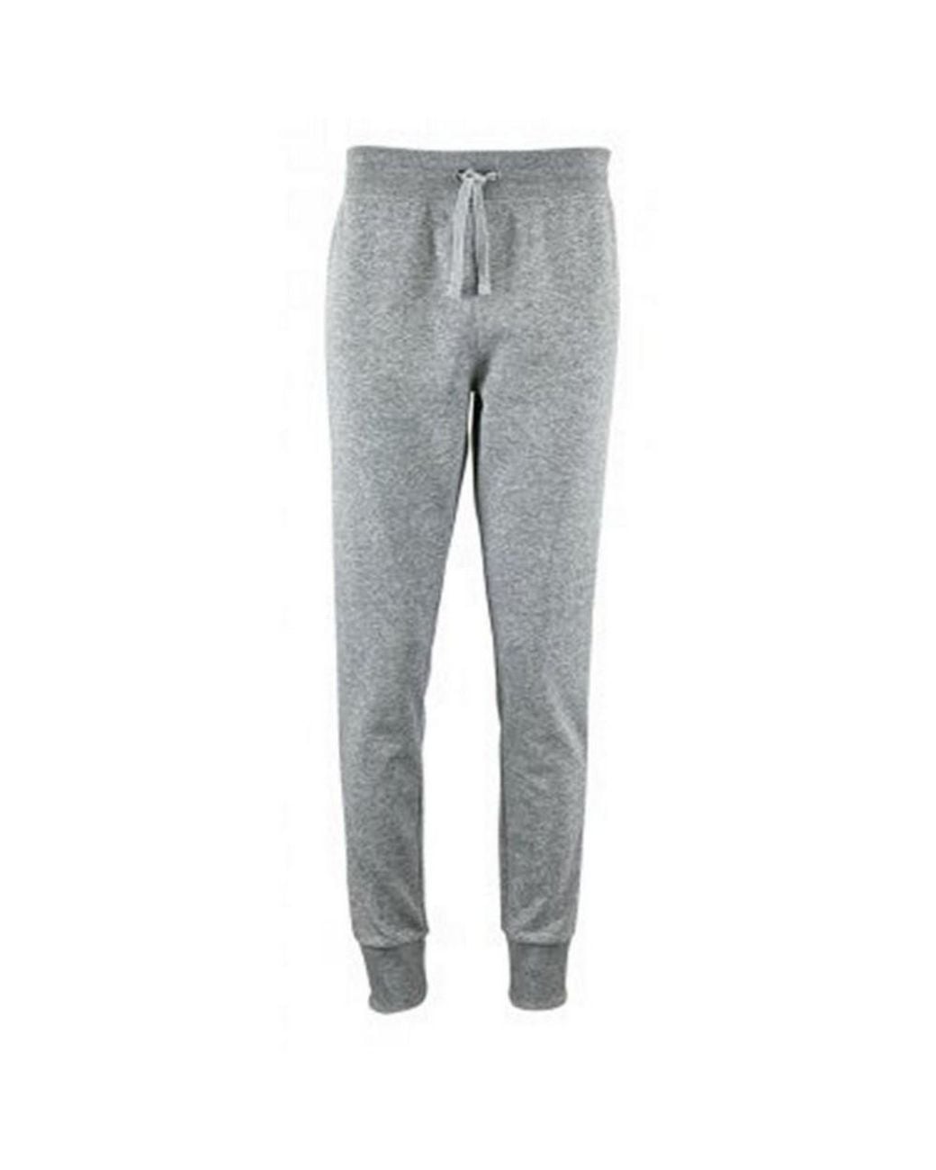 Sol's Gray Ladies Jake Slim Fit Jogging Bottoms Marl)