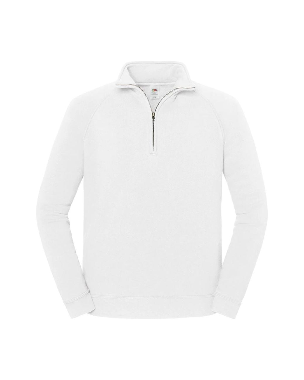 Fruit Of The Loom White Iconic Premium Half Zip Sweatshirt for men