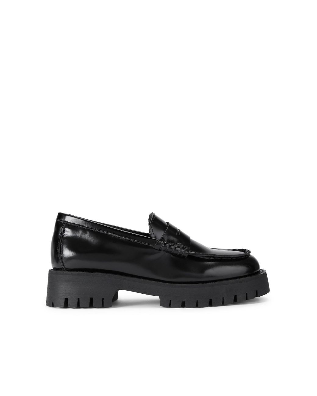 Steve Madden Black Leather Langsten Loafers