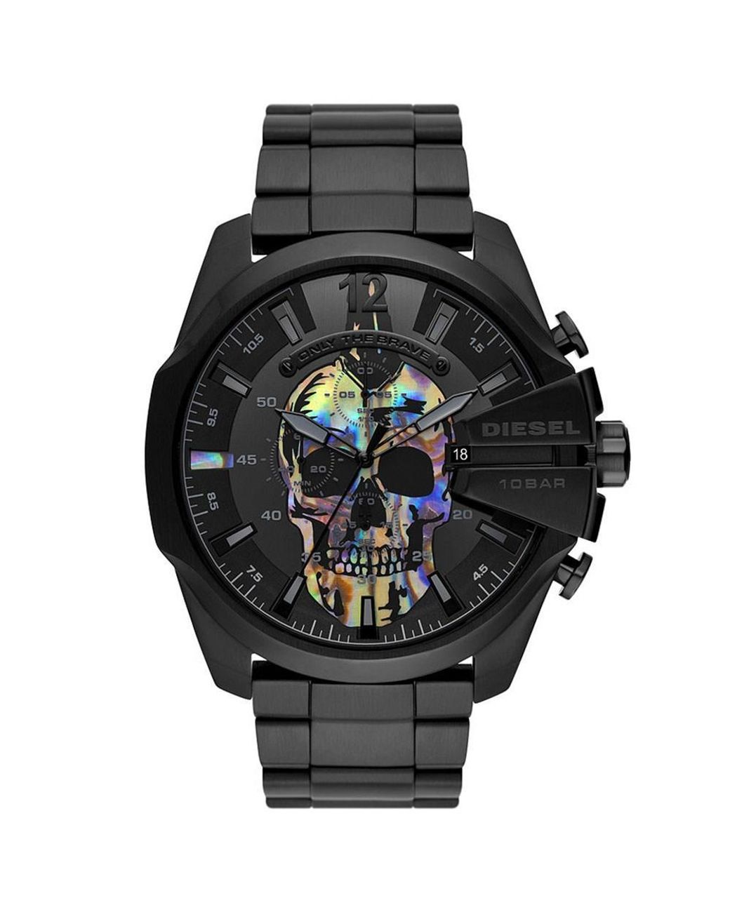 DIESEL Black Dz4582 Mega Chief Analog Dial Watch Stainless Steel for men