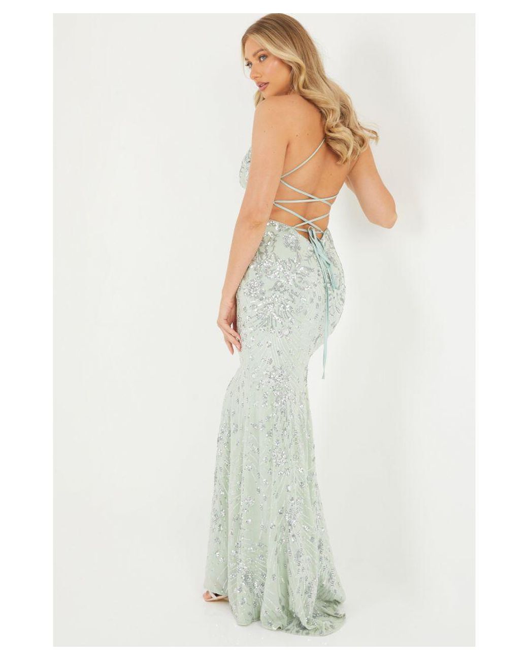 Quiz sage green dress discount