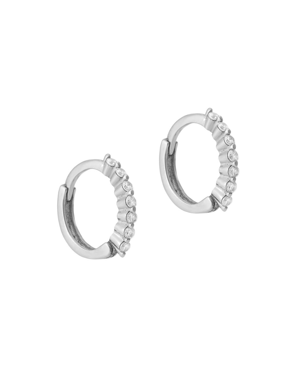SEOL + GOLD Metallic Sterling Cz Hoops