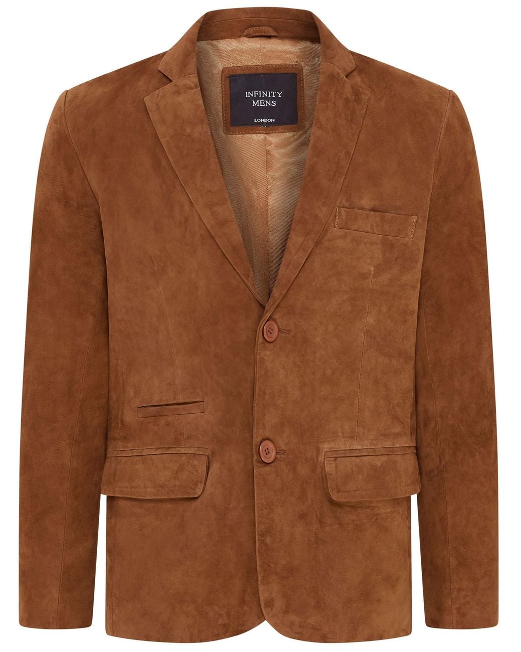 Infinity Leather Brown Slim Goat Suede Italian Blazer Jacket-Somero Lamb Leather for men