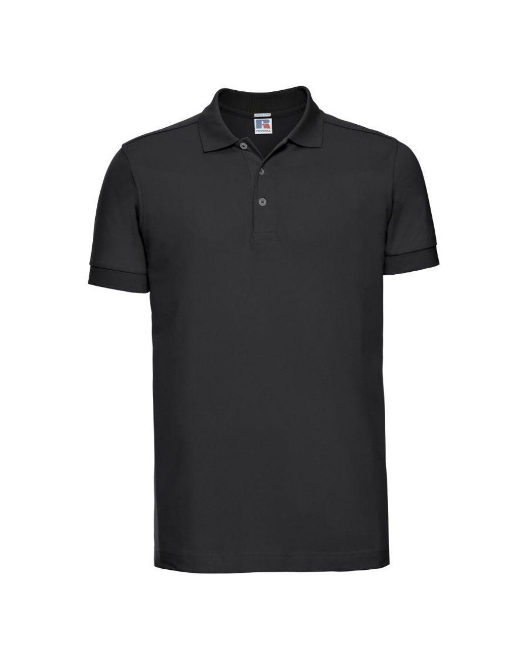 Russell Black Stretch Short Sleeve Polo Shirt for men