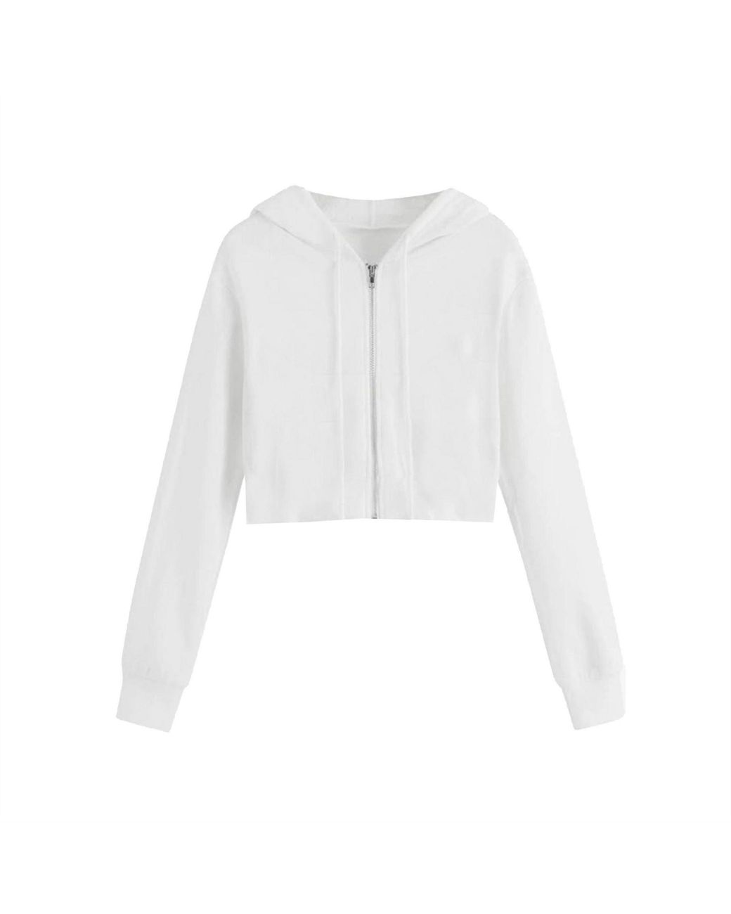 Miso White Cropped Hoodie